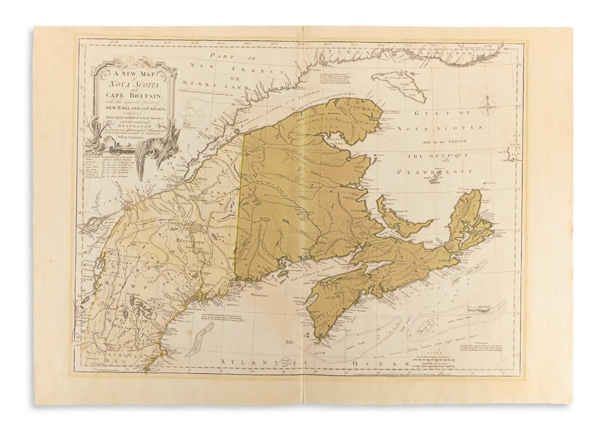 (CANADA.) Jefferys, Thomas. A New Map of Nova Scotia and Cape Britain with the Adjacent Parts of New England and Canada.